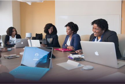 A group of women networking